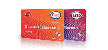 Lilla og oransje Esso-kort